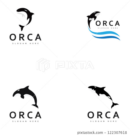 orca killer whale logo icon vector orca killer whale logo icon vector 122307618