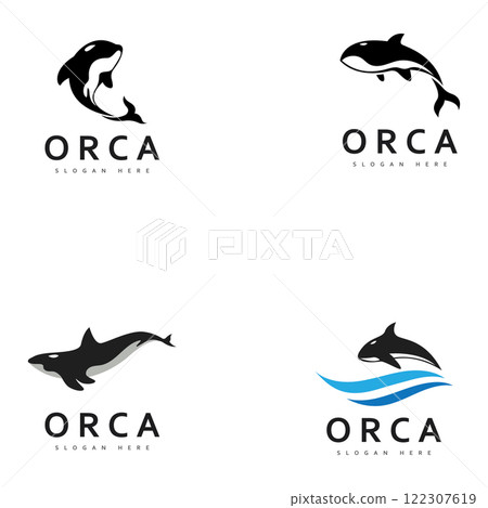 orca killer whale logo icon vector 122307619