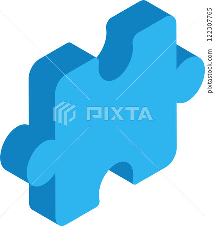 Blue puzzle piece illustration representing concepts of connection, unity, and problem solving. Ideal for themes of teamwork, collaboration, and strategic planning Blue puzzle piece illustration representing concepts of connection, unity, and problem solving. Ideal for themes of teamwork, collaboration, and strategic planning 122307765