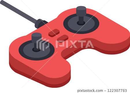 Red drone remote control with antenna and joysticks transmitting signals, controlling unmanned aerial vehicle flight, innovative technology, communication, and wireless connection Red drone remote control with antenna and joysticks transmitting signals, controlling unmanned aerial vehicle flight, innovative technology, communication, and wireless connection 122307783