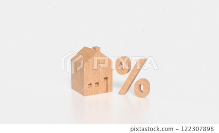House wood and percent for Tax concept 3d Rendering. 122307898