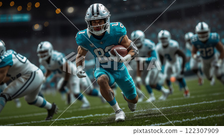 american football players during game 122307909