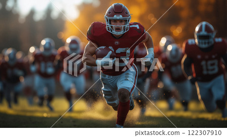 american football players during the game 122307910