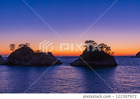 （靜岡縣）西伊豆堂島的夜景日落/日落 122307972