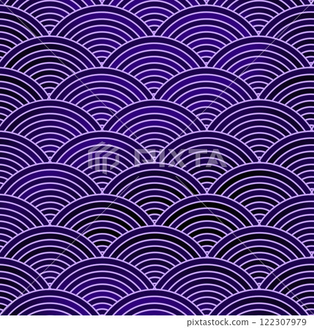 Seamless background with an abstract dark violet  wave and a pattern of lines. 122307979