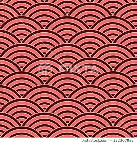 Seamless background with an abstract red wave and a pattern of lines. Seamless background with an abstract red wave and a pattern of lines. 122307982