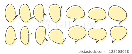 Set of oval speech bubbles with border and color shift 122308028