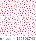 Watercolor red hearts and pink stars seamless pattern. Abstract endless background 122308743