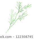 Watercolor Hand drawn greenery branch illustration isolated on white background. Botanical clipart element. Branch with leaves. Perfect for greeting cards, wedding invitations, packaging, scrapbooking 122308745