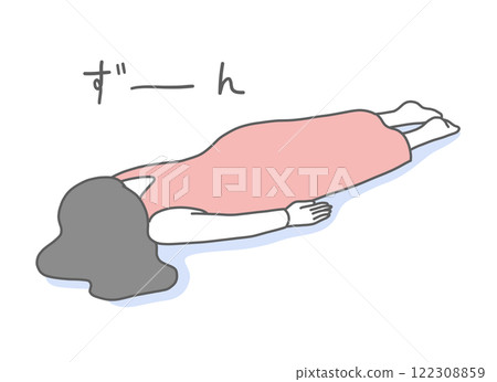 Illustration material of a woman lying face down 122308859