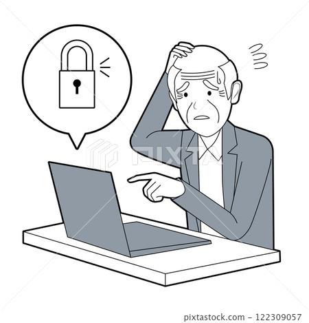 Seniors who are in trouble because their PC has locked up 122309057