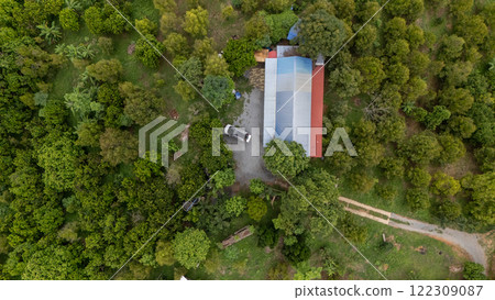 Aerial view of Durians farm in Laplae district, Thailand. Durian and Longkong in the Laplae district are grown on the mountain, hence the name. "Edible Mountain" Aerial view of Durians farm in Laplae district, Thailand. Durian and Longkong in the Laplae district are grown on the mountain, hence the name. "Edible Mountain" 122309087