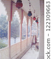 Balcony and lighting in a hotel in Agra, India 122309663