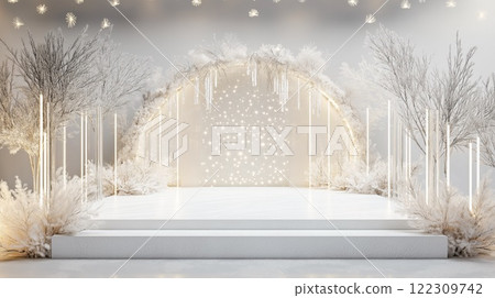 下雪的早晨公園 122309742