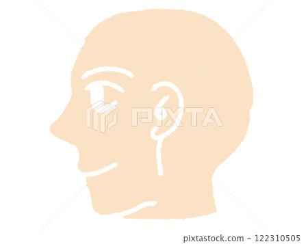 Pencil drawing style illustration of a peaceful face 122310505