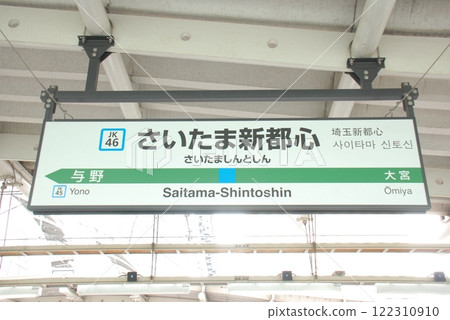 京濱東北線埼玉新都心站（JK46）站名顯示板（埼玉市大宮區） 122310910