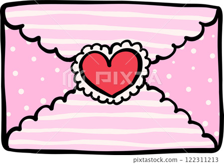 Retro Love Mail with heart Doodle Hand Drawn Retro Love Mail with heart Doodle Hand Drawn 122311213
