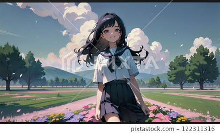 花園裡的女高中生 花園裡的女高中生 122311316