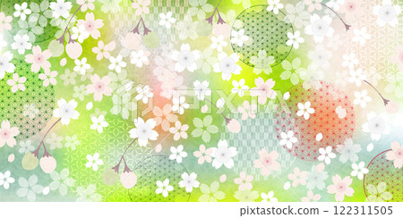 Japanese pattern cherry blossom spring background 122311505