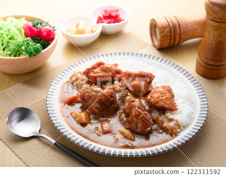 Fry fried curry Fry fried curry 122311592