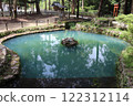 泉池裡流著綠色的泉水 122312114