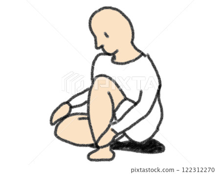 鉛筆畫風格的瑜珈姿勢插圖 鉛筆畫風格的瑜珈姿勢插圖 122312270