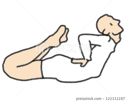 Illustration of yoga poses in pencil style 122312287