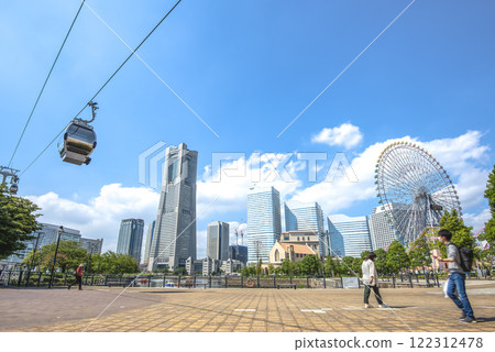 橫濱港未來城市景觀運河公園索道和地標塔 122312478