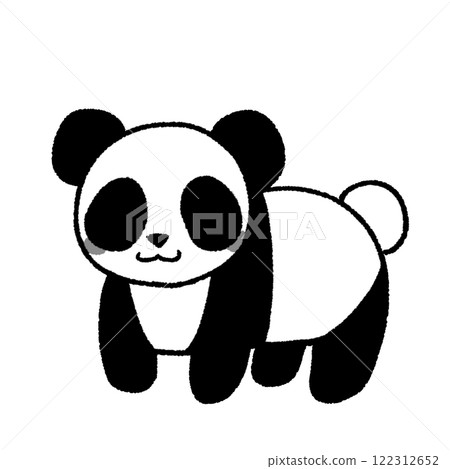 手繪熊貓插畫 122312652