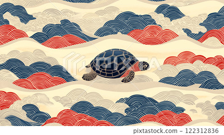 秋葉波紋日式設計秋季插畫素材 秋葉波紋日式設計秋季插畫素材 122312836