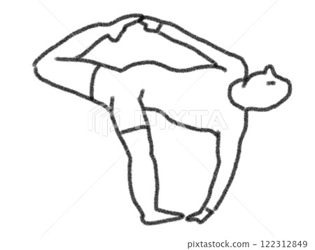 Illustration of yoga poses in pencil style 122312849