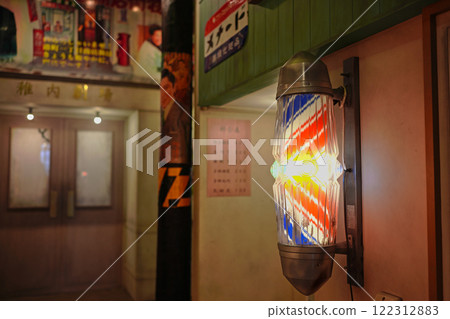 retro barber shop sign pole retro barber shop sign pole 122312883