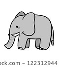 手繪大象插畫 122312944