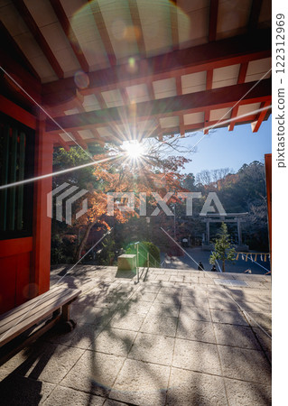 Autumn leaves and the main gate of Katori Shrine Autumn leaves and the main gate of Katori Shrine 122312969