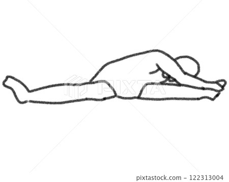 Illustration of yoga poses in pencil style 122313004