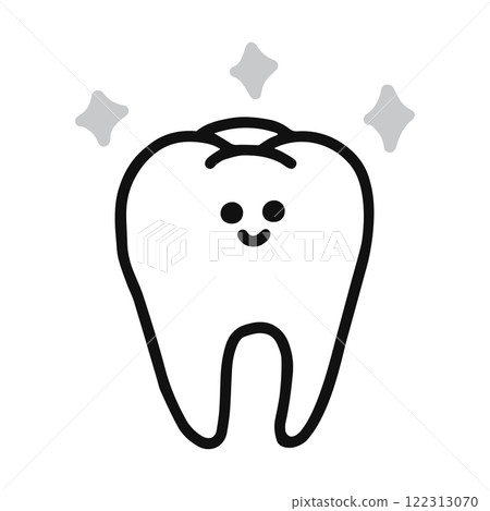 Cute teeth line drawing 122313070