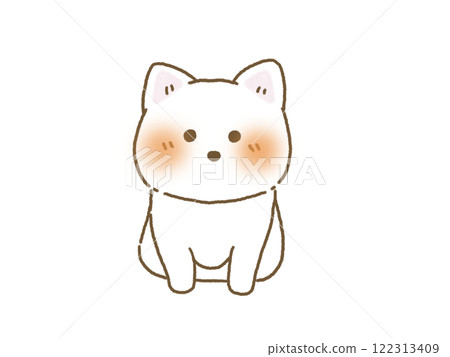 柴犬面朝前坐著的插圖,手繪風格 柴犬面朝前坐著的插圖,手繪風格 122313409