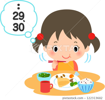 女孩邊吃邊數著咀嚼的次數 122313682
