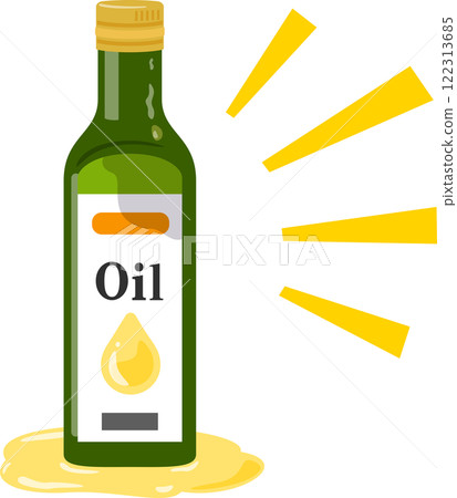 Oil leaking from a bottle of cooking oil Oil leaking from a bottle of cooking oil 122313685