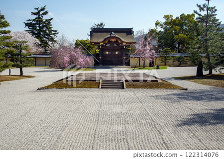 Daikakuji Temple in spring when the weeping cherry blossoms are in full bloom Daikakuji Temple in spring when the weeping cherry blossoms are in full bloom 122314076