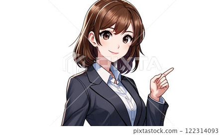 指向姿勢的日本商務女性 122314093