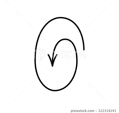 Spiral hand drawn arrow. Curly line doodle black arrow. Funny design infographic element. Spiral spring pointer. Vector illustration isolated on white background Spiral hand drawn arrow. Curly line doodle black arrow. Funny design infographic element. Spiral spring pointer. Vector illustration isolated on white background 122314241