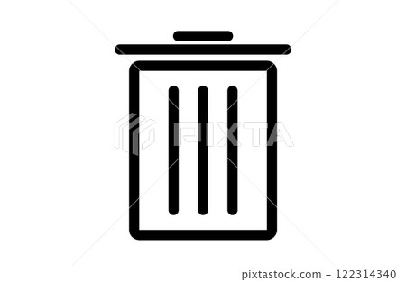 Simple trash can monochrome icon 122314340