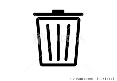 Simple trash can monochrome icon Simple trash can monochrome icon 122314341