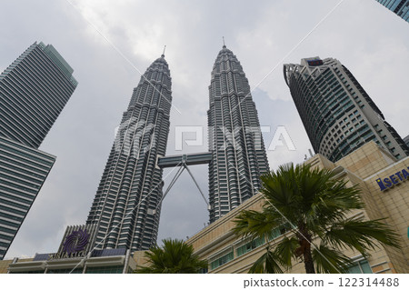 Petronas Towers shot in daylight wide angle 122314488