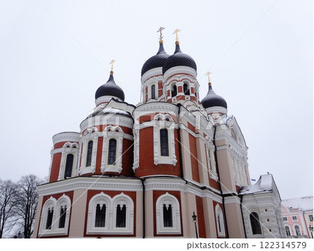 [Estonia] Alexander Nevsky Cathedral in winter with snow on the roof (Tallinn) 122314579