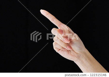 Pointing with index finger Pointing with index finger 122315146
