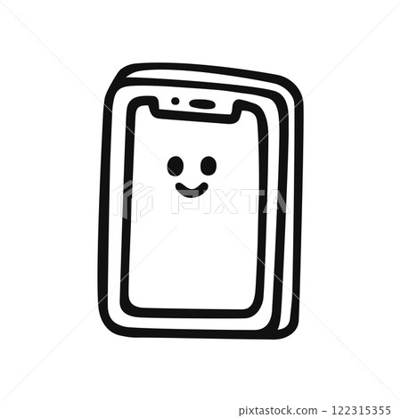 可愛的智慧型手機線描 122315355