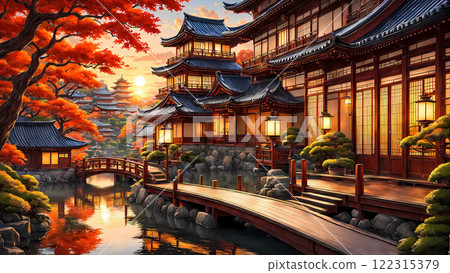 黃昏的日本風景 122315379