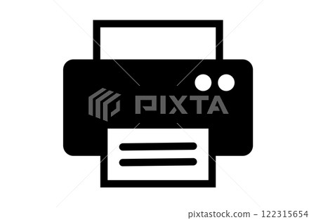 Monochrome printer icon Monochrome printer icon 122315654